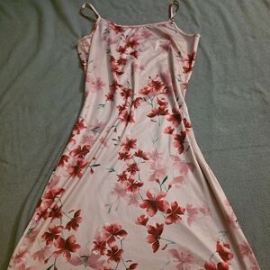 Pink Floral Chemise Slip Dress